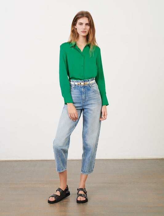 Maje | Camisa de raso de seda Cecily