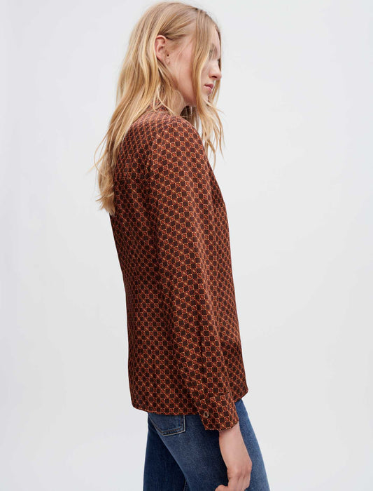 Camisa de raso con estampado Mini Clover
