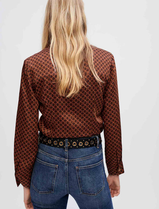 Camisa de raso con estampado Mini Clover