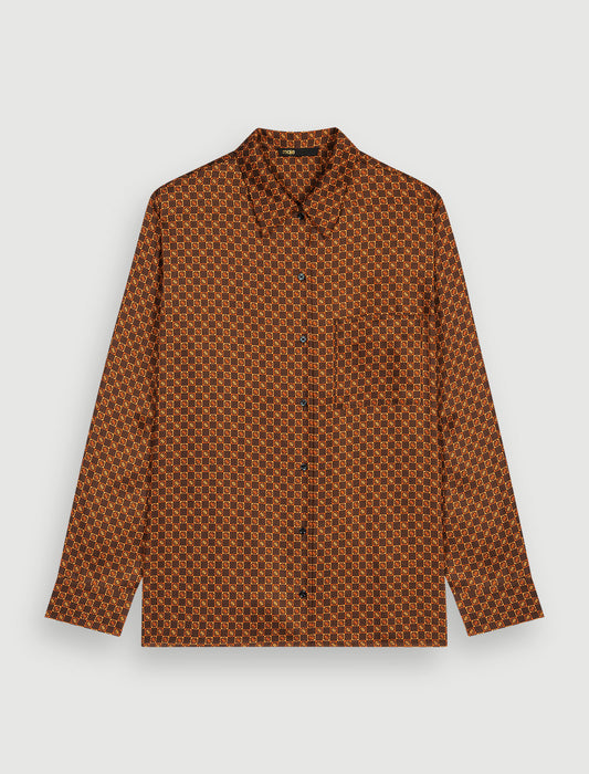 Camisa de raso con estampado Mini Clover