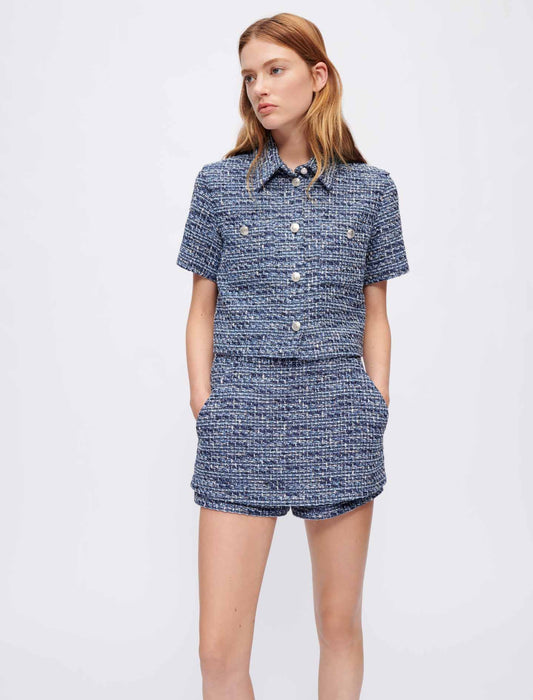 Camisa de tweed moteado