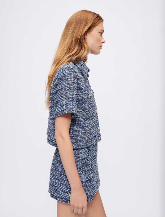 Camisa de tweed moteado