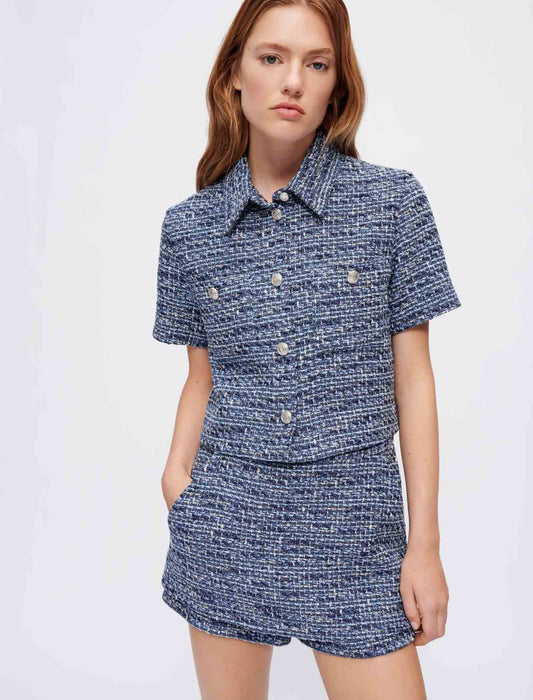 Camisa de tweed moteado