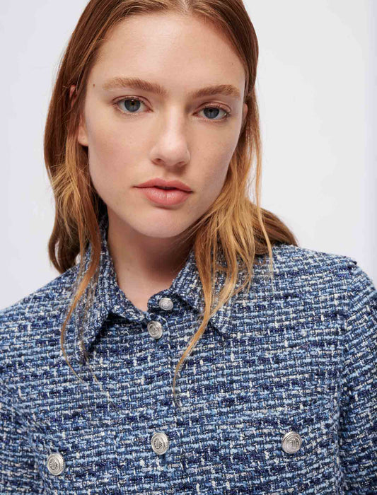 Camisa de tweed moteado