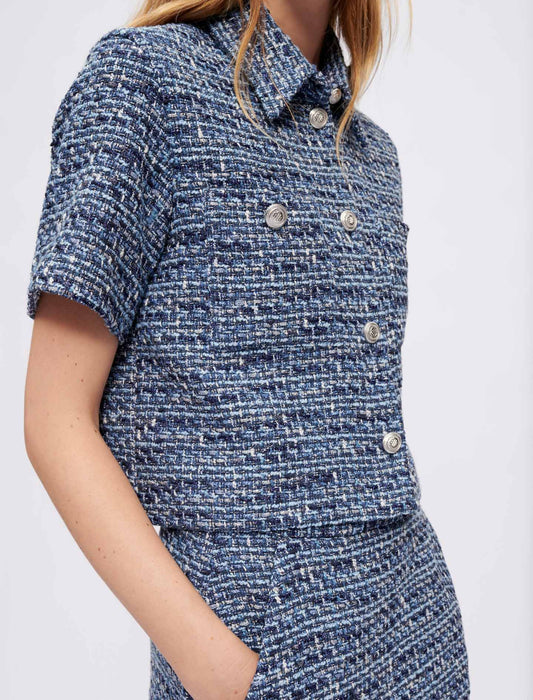 Camisa de tweed moteado