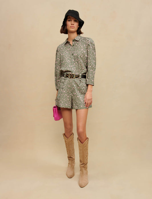 Camisa estampada capullos de rosa