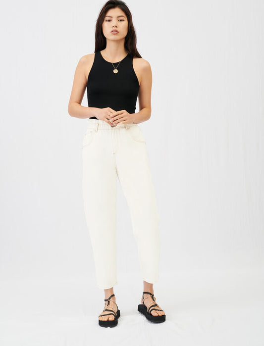 Jeans anchos con cintura elástica