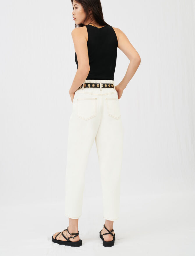 Jeans anchos con cintura elástica