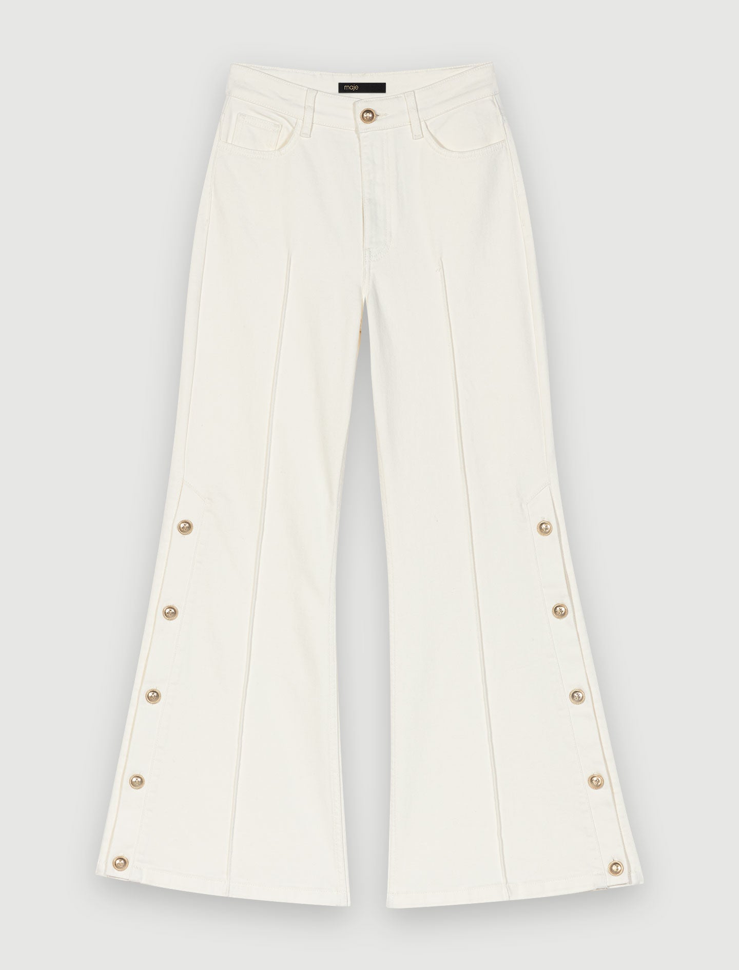Pantalón ancho con botones laterales
