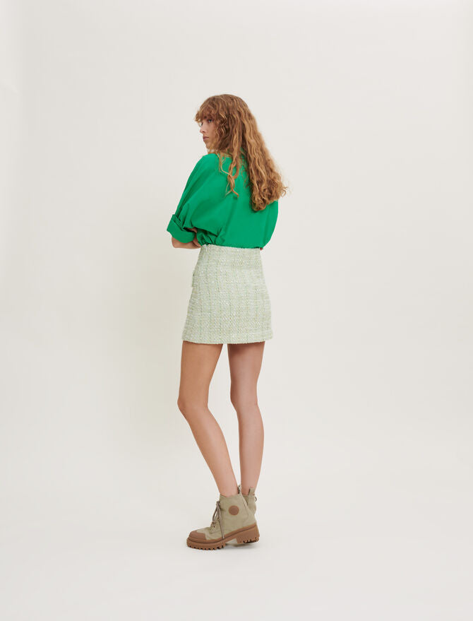 Falda de tweed con brillo