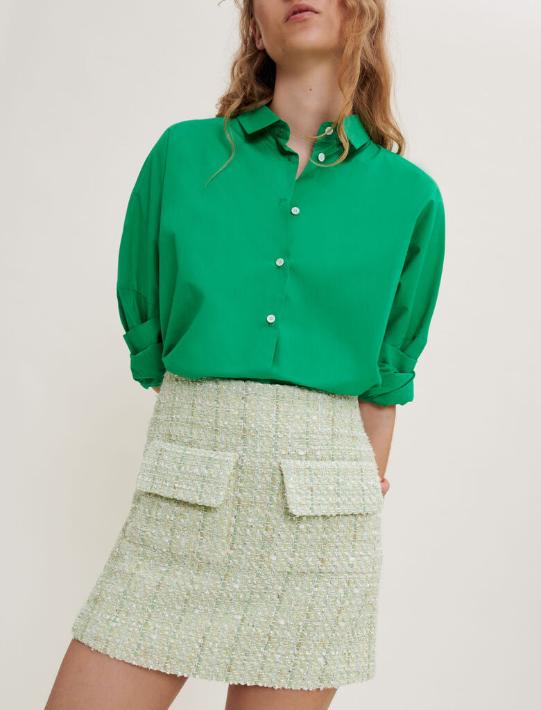 Falda de tweed con brillo