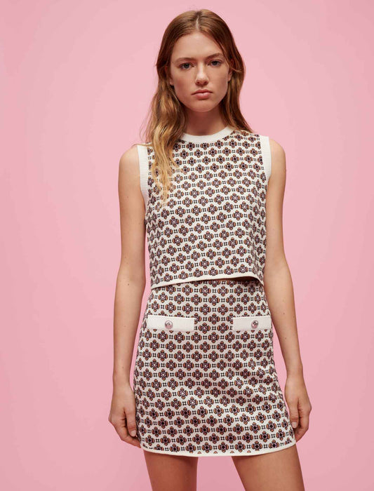 Falda corta en jacquard