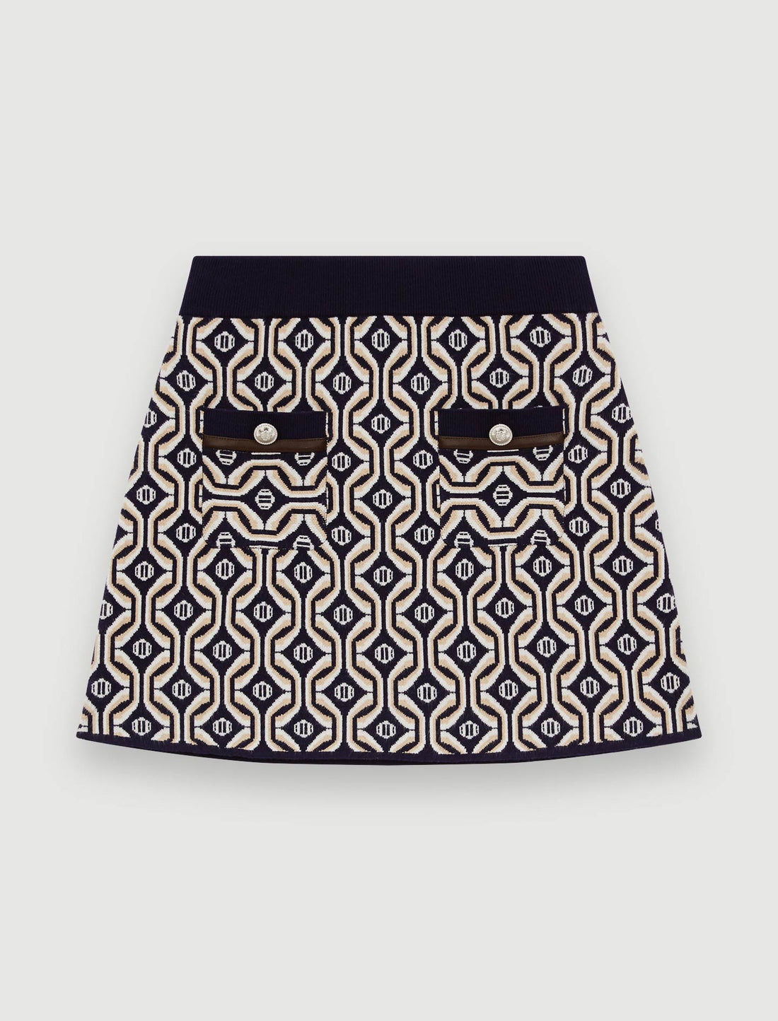 Falda de punto jacquard