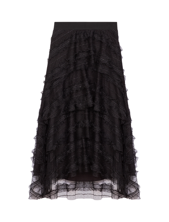 Falda de tul con plumeti y lentejuelas