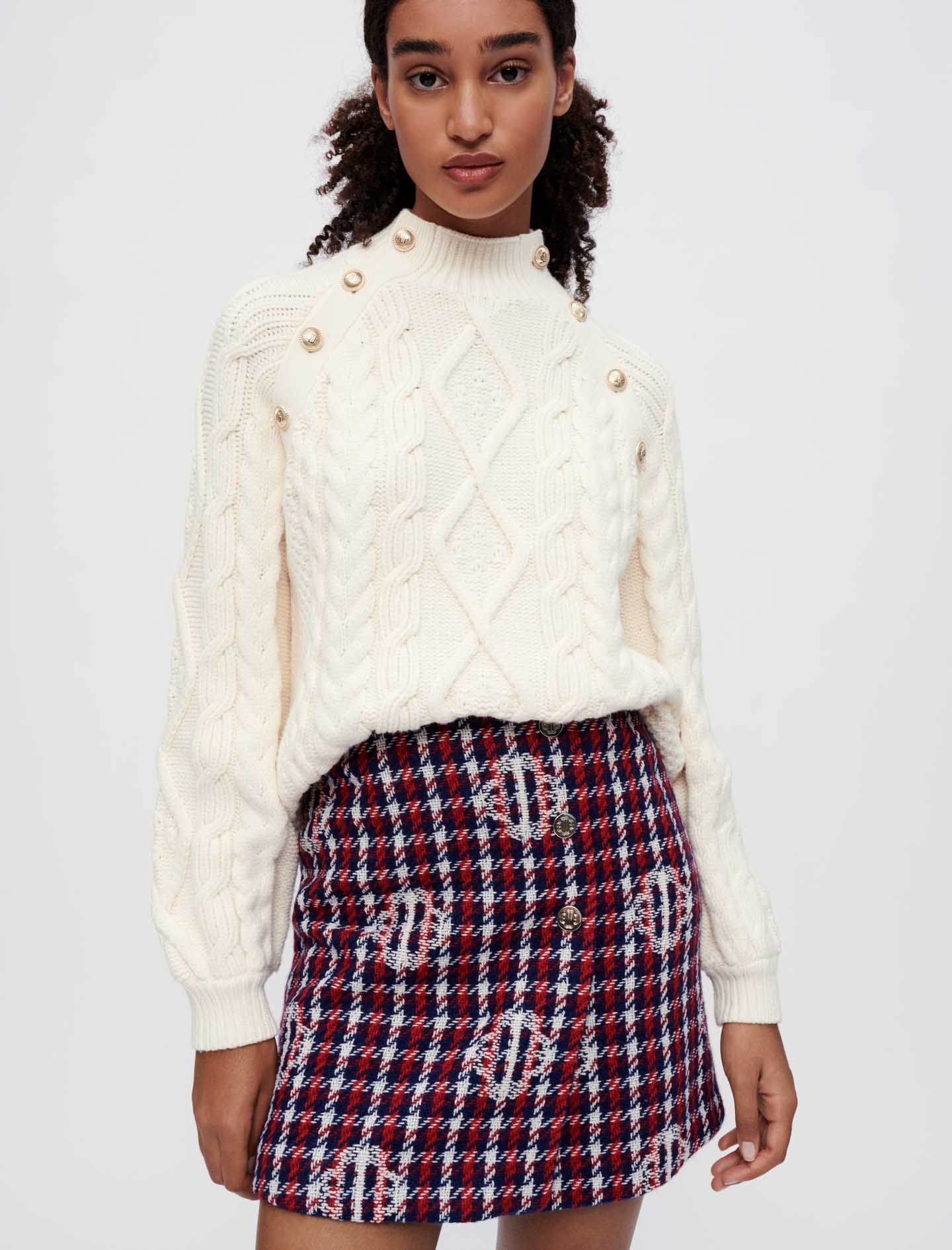 Falda jacquard Clover de cuadros