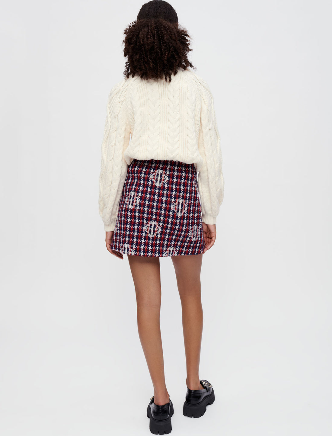 Falda jacquard Clover de cuadros