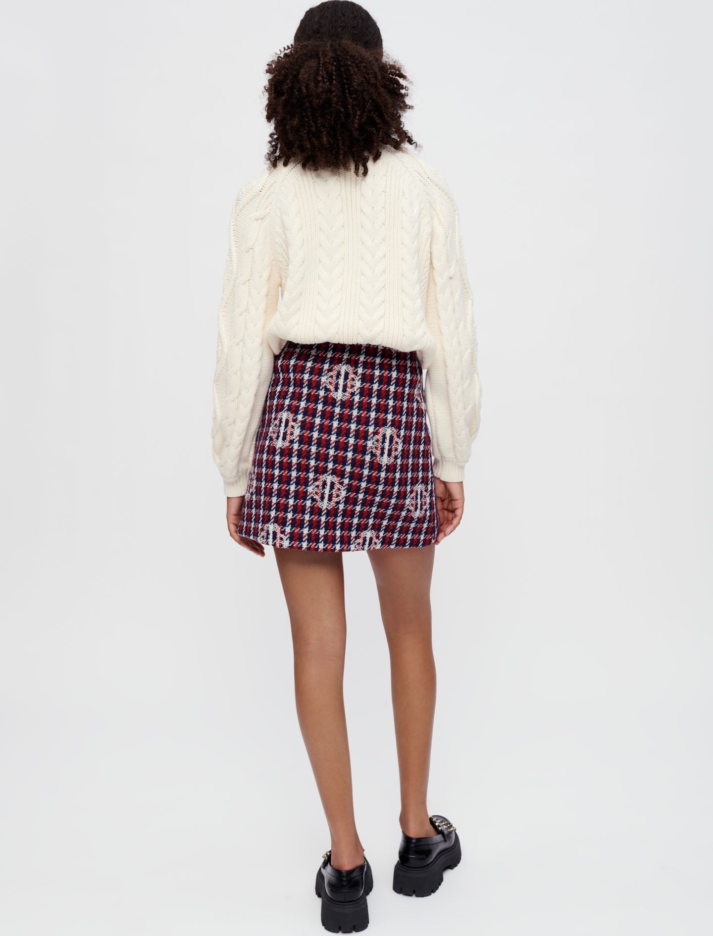 Falda jacquard Clover de cuadros