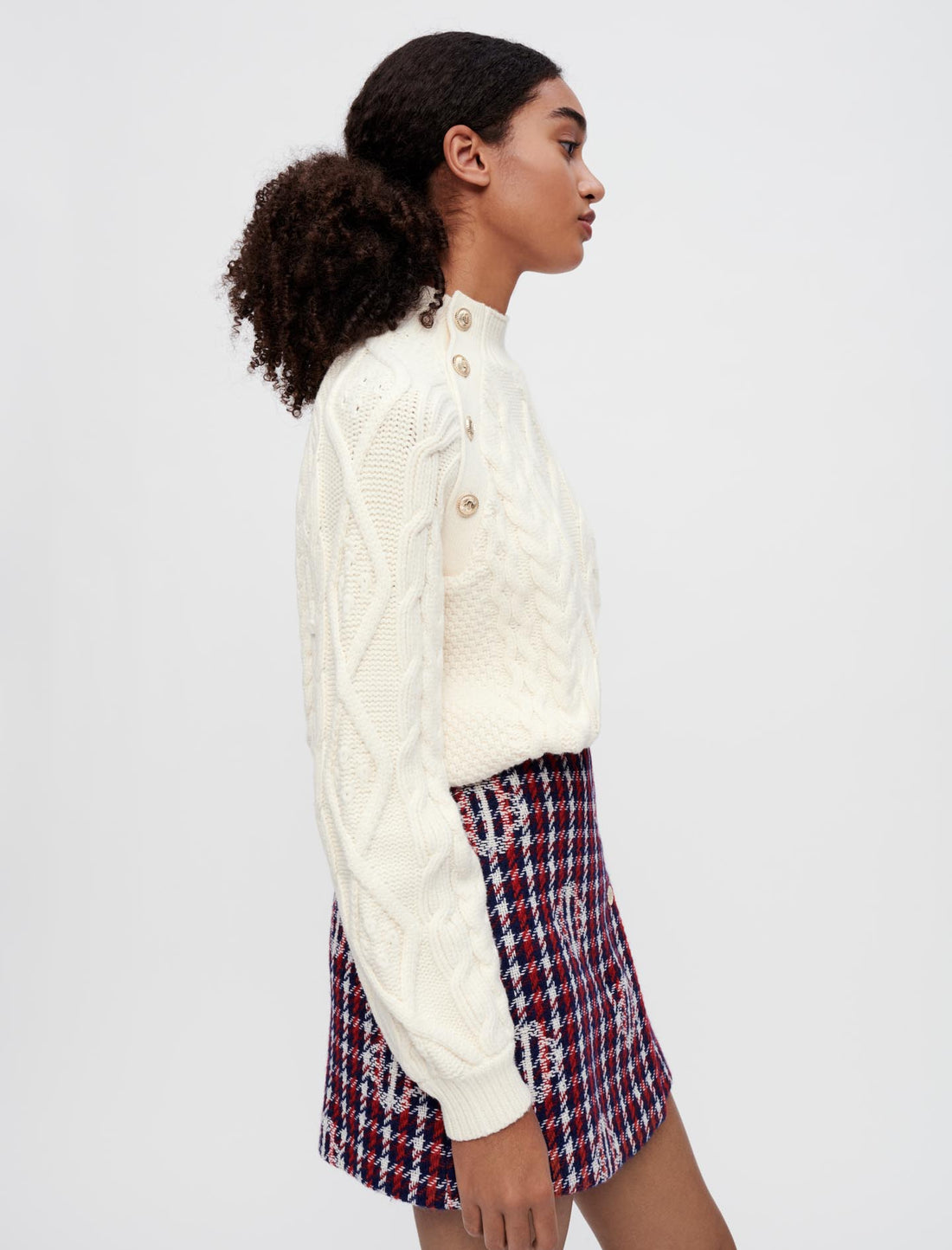 Falda jacquard Clover de cuadros