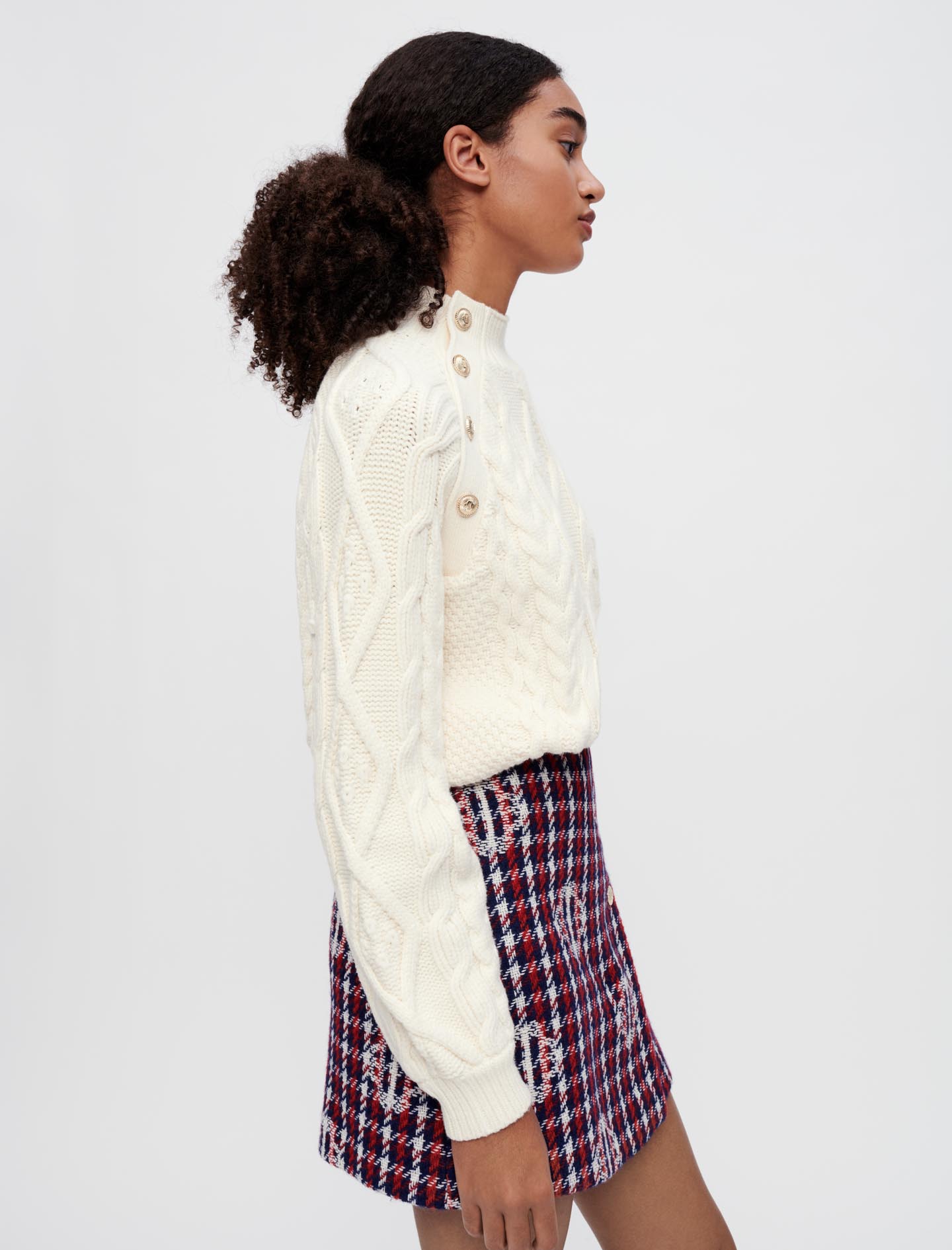 Falda jacquard Clover de cuadros