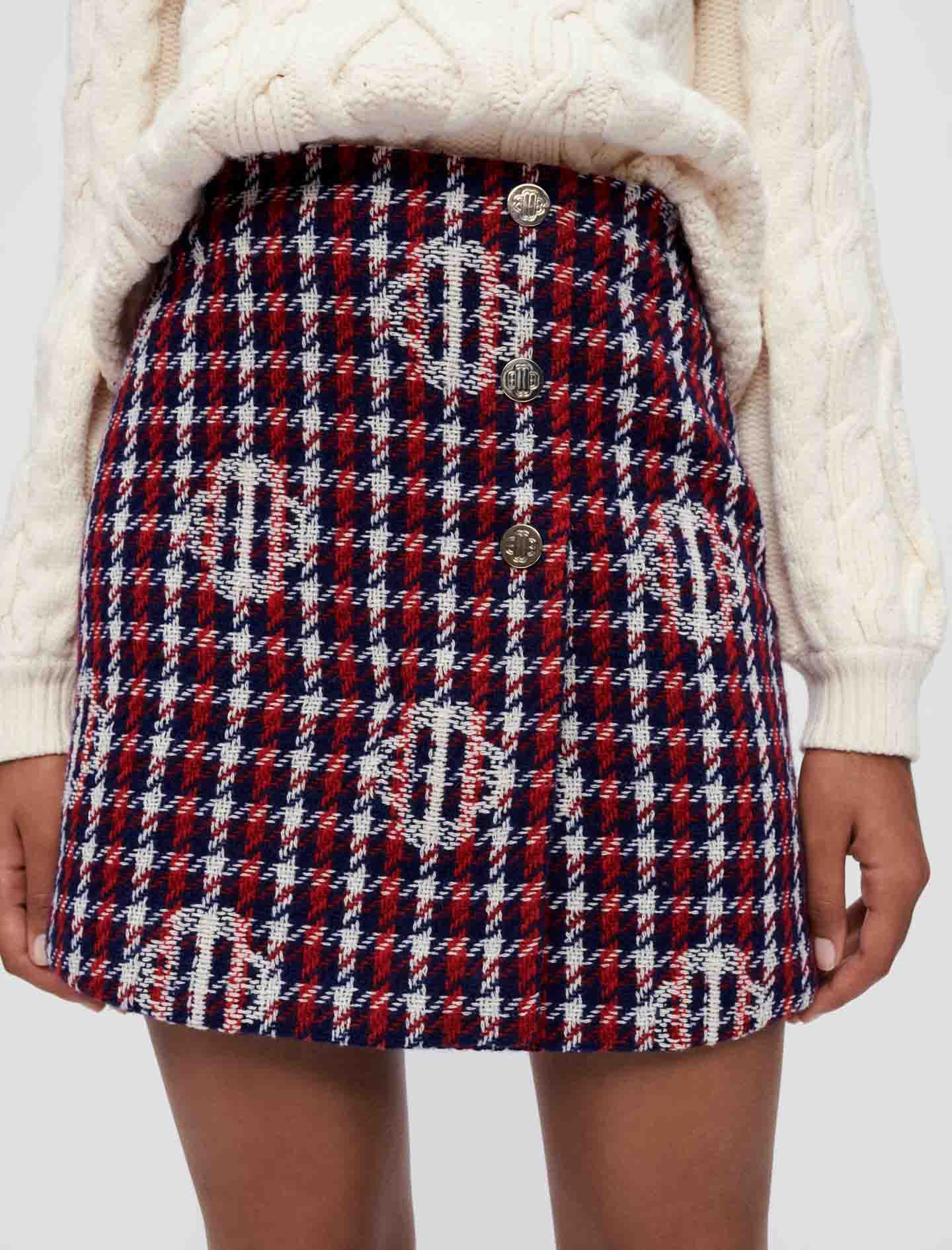 Falda jacquard Clover de cuadros