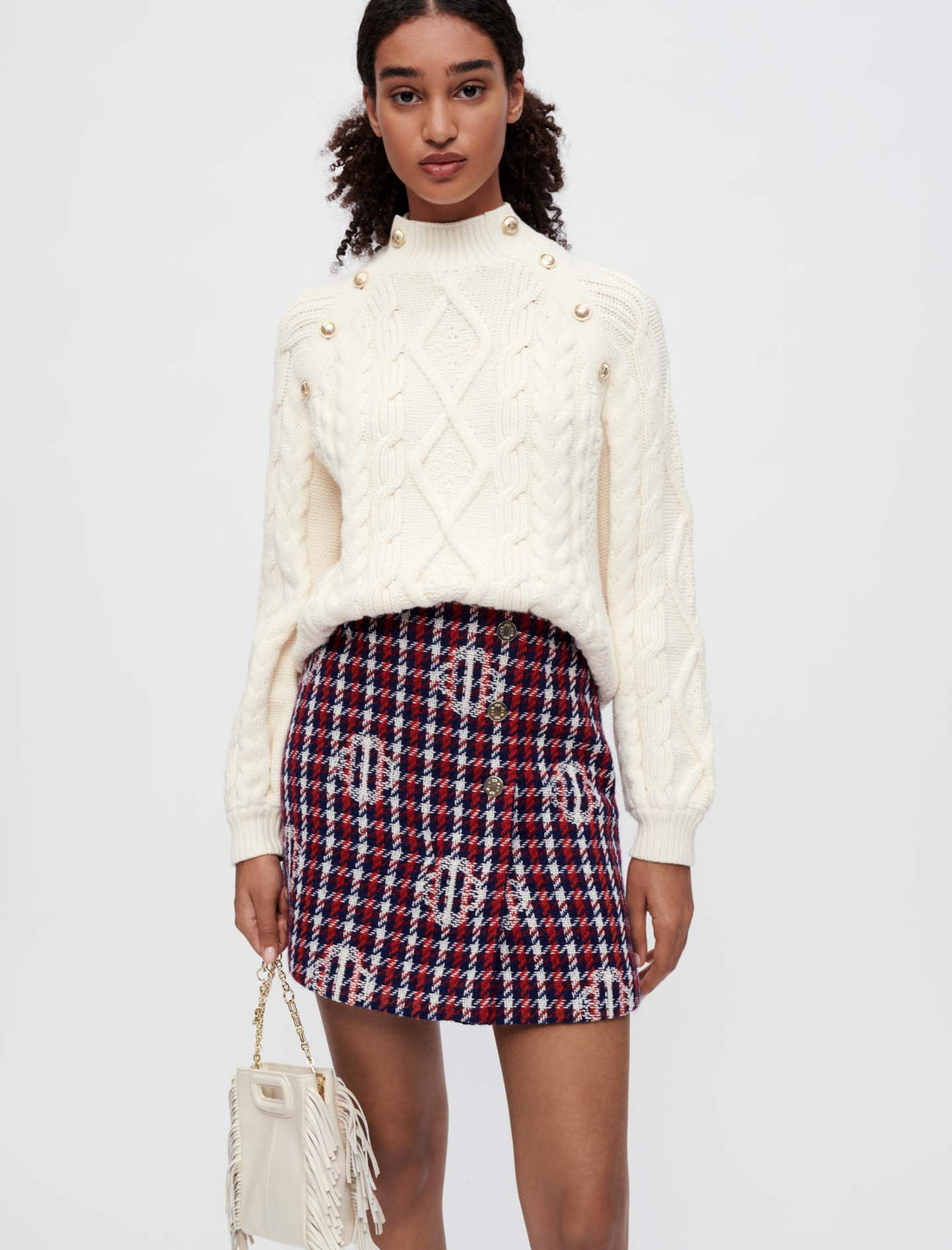 Falda jacquard Clover de cuadros