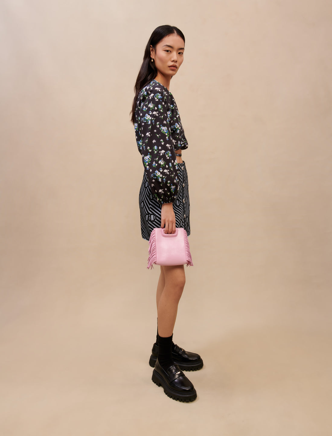 Falda de jacquard con estampado