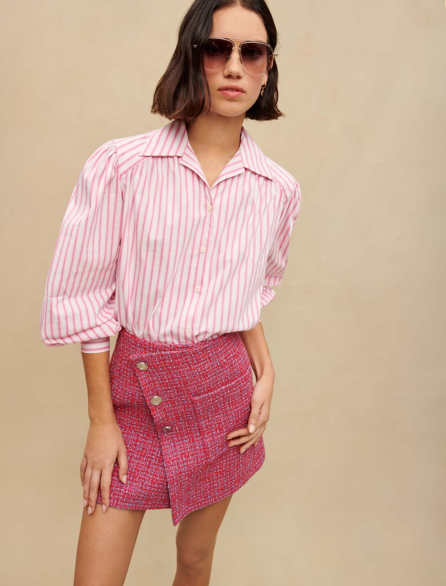 Falda cruzada de tweed