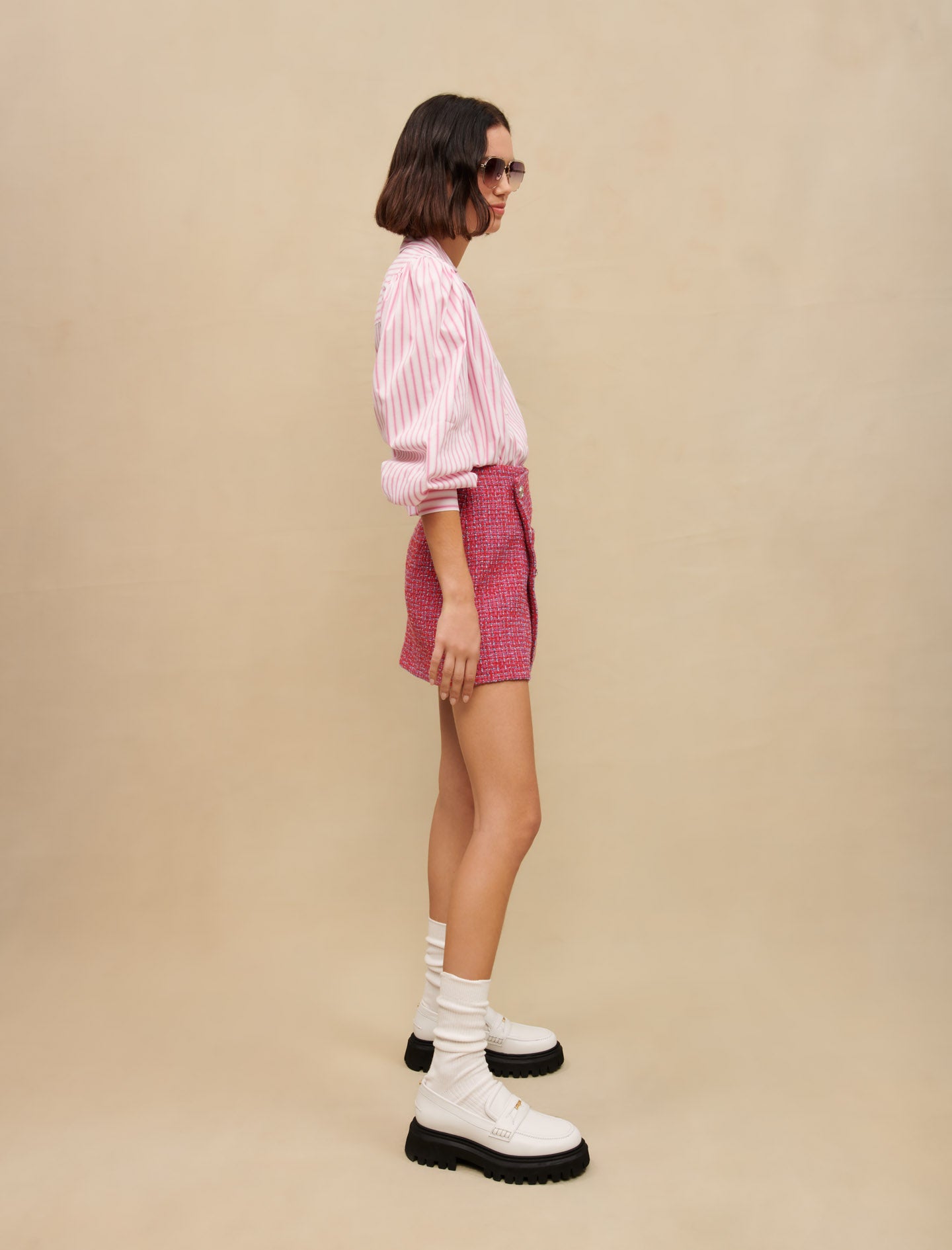 Falda cruzada de tweed