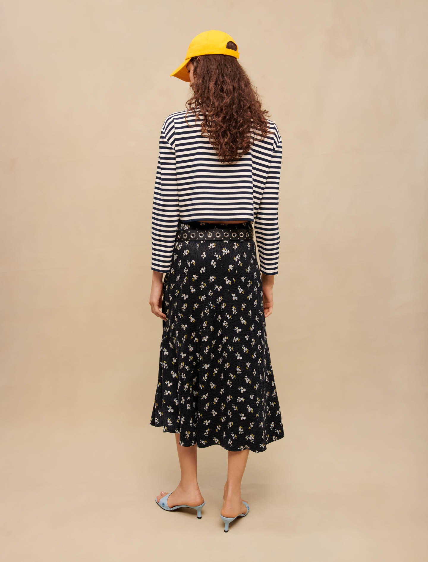 Falda larga estampada de flores