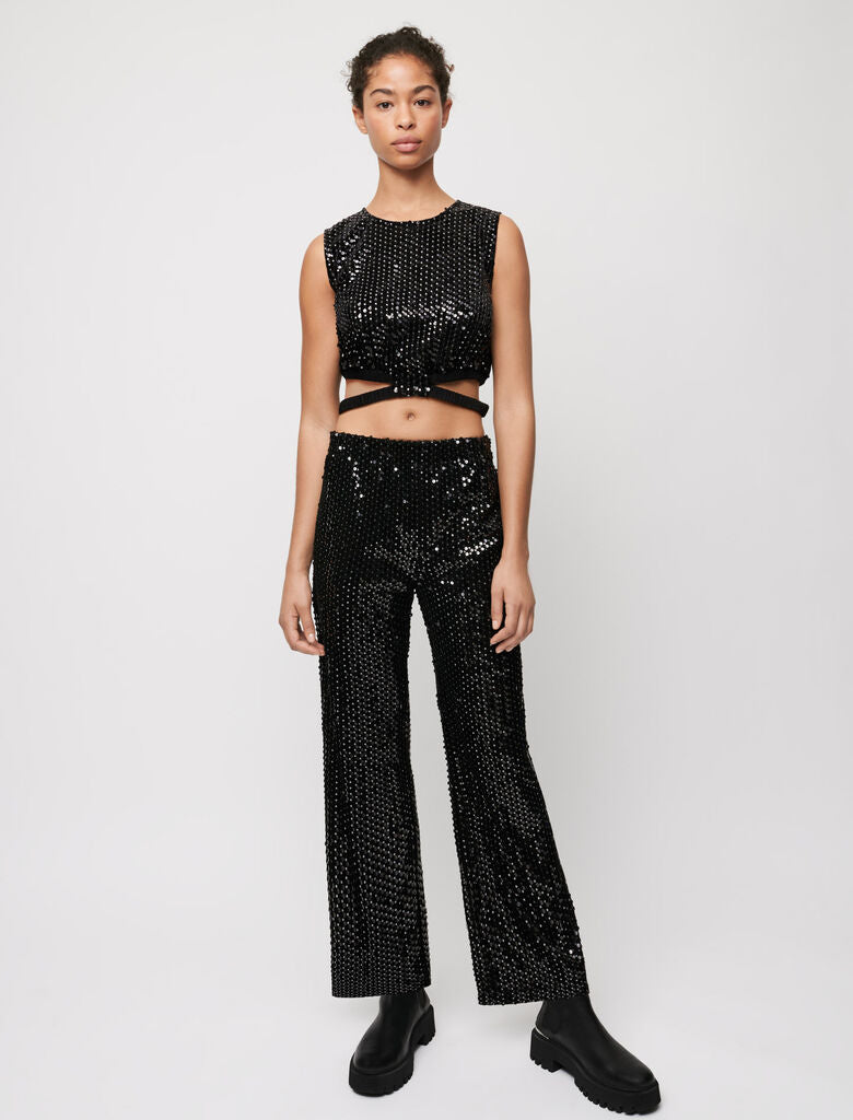 Pantalón de terciopelo y lentejuelas