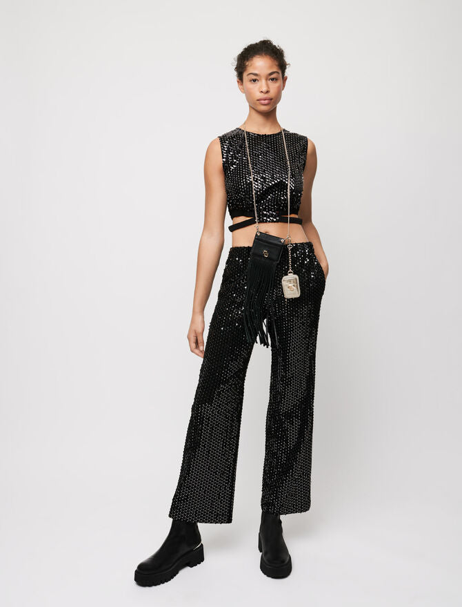 Pantalón de terciopelo y lentejuelas
