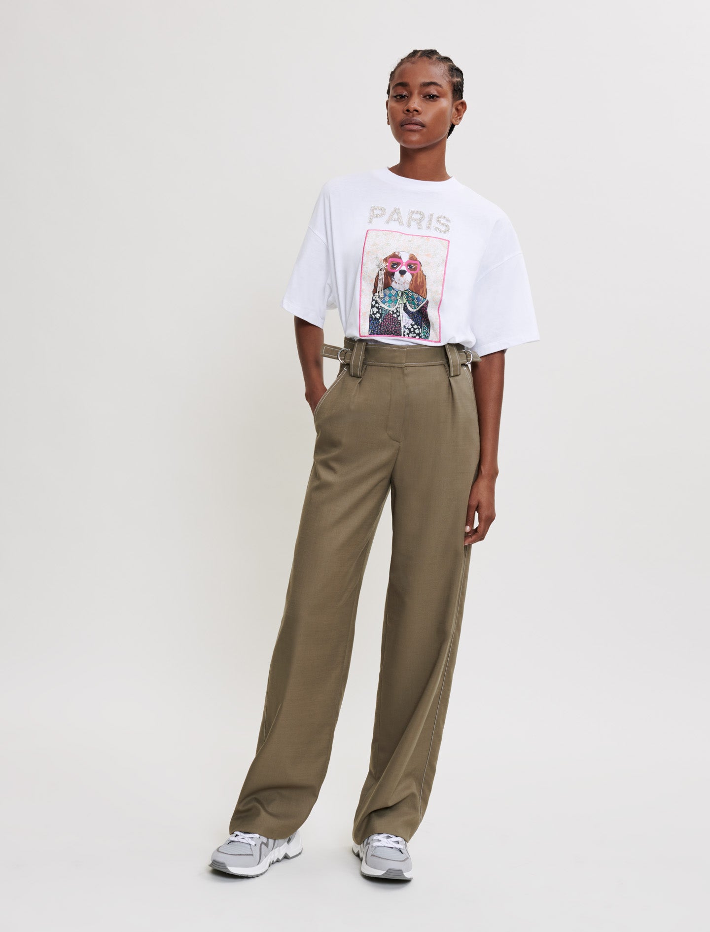 Pantalón de traje de tiro alto