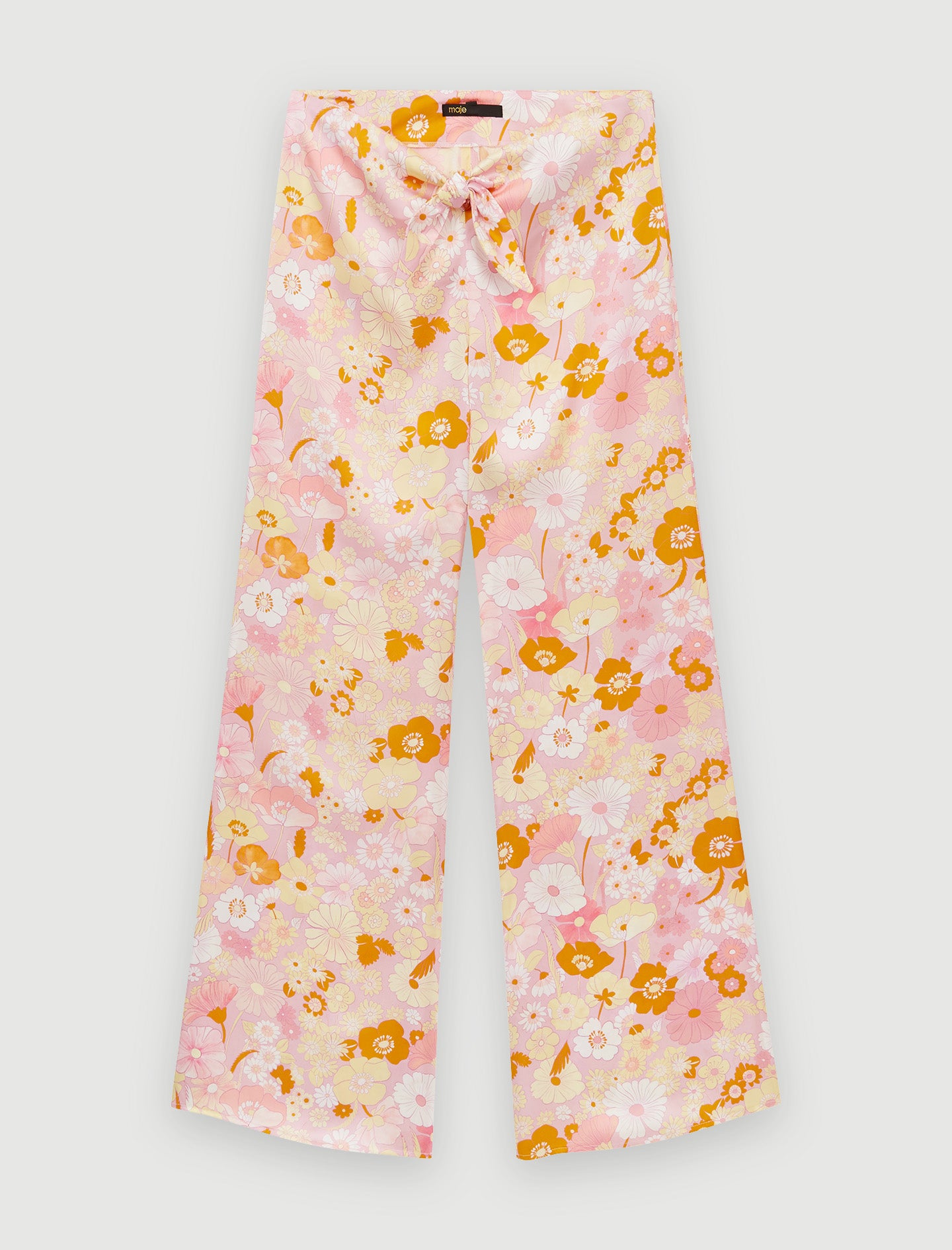Pantalón fluido estampado flower power