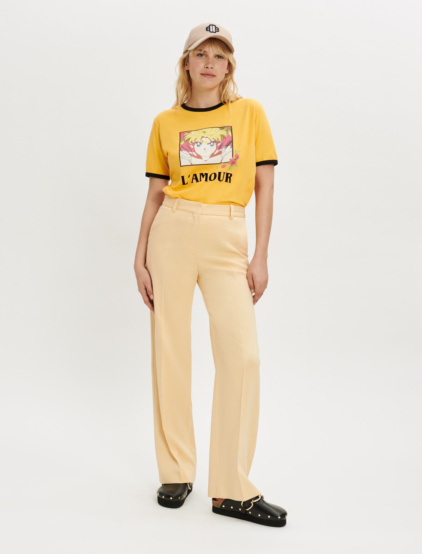 Pantalón recto de viscosa elástica