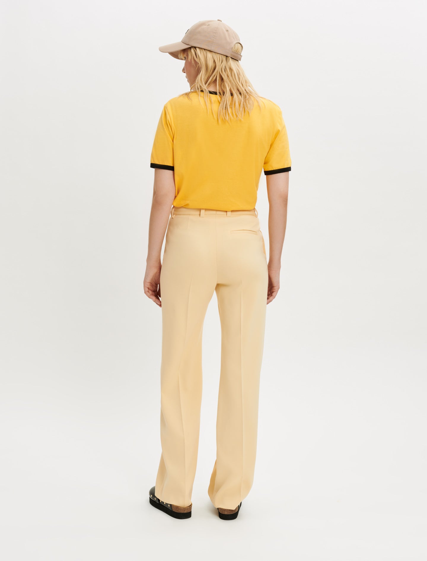 Pantalón recto de viscosa elástica