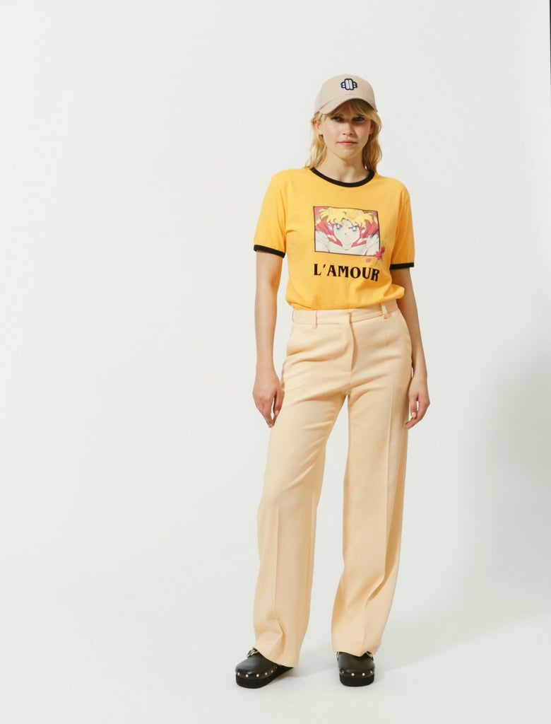 Pantalón recto de viscosa elástica