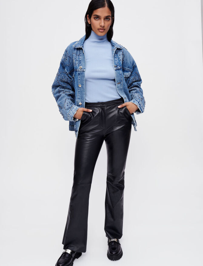 Pantalones de piel negra