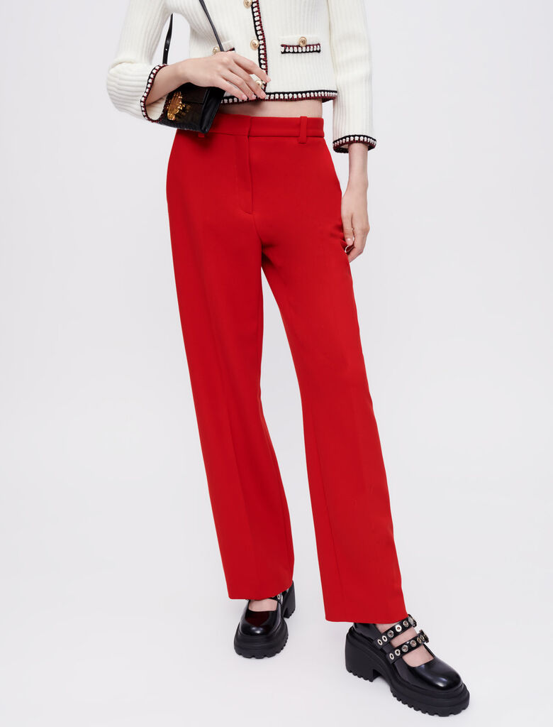 Pantalones de traje amplios rojos