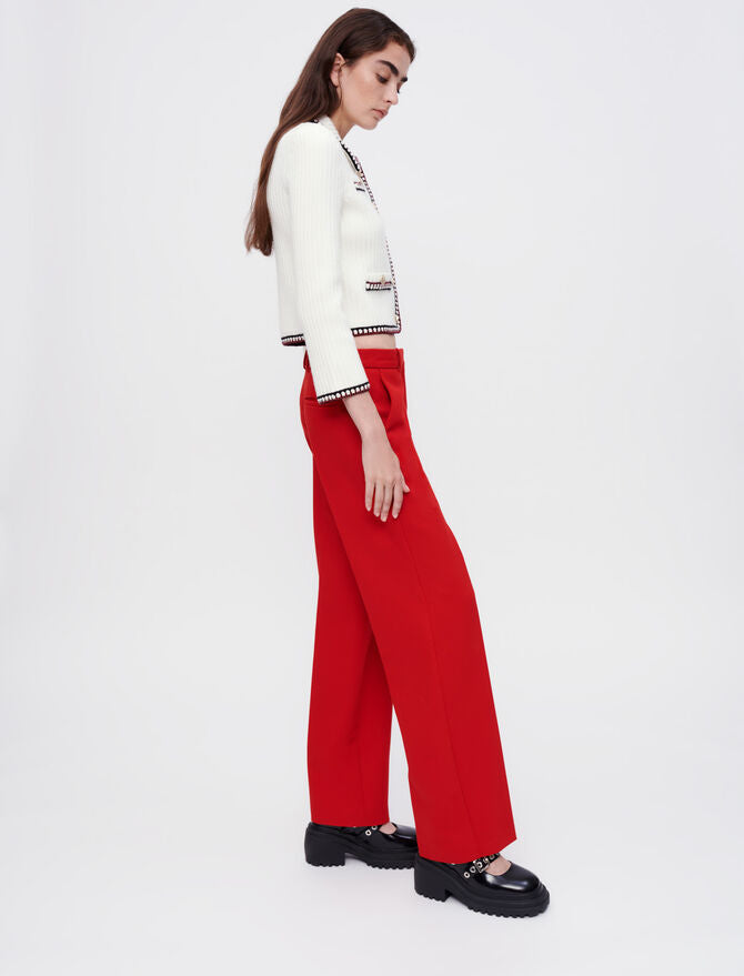 Pantalones de traje amplios rojos