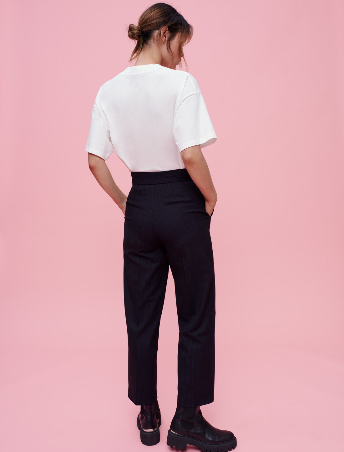 Pantalones de traje rayas estilo tenis