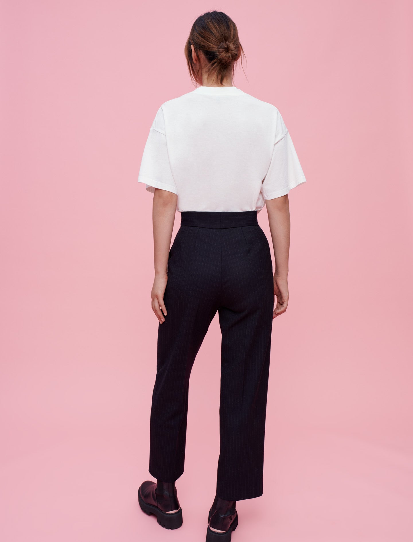 Pantalones de traje rayas estilo tenis