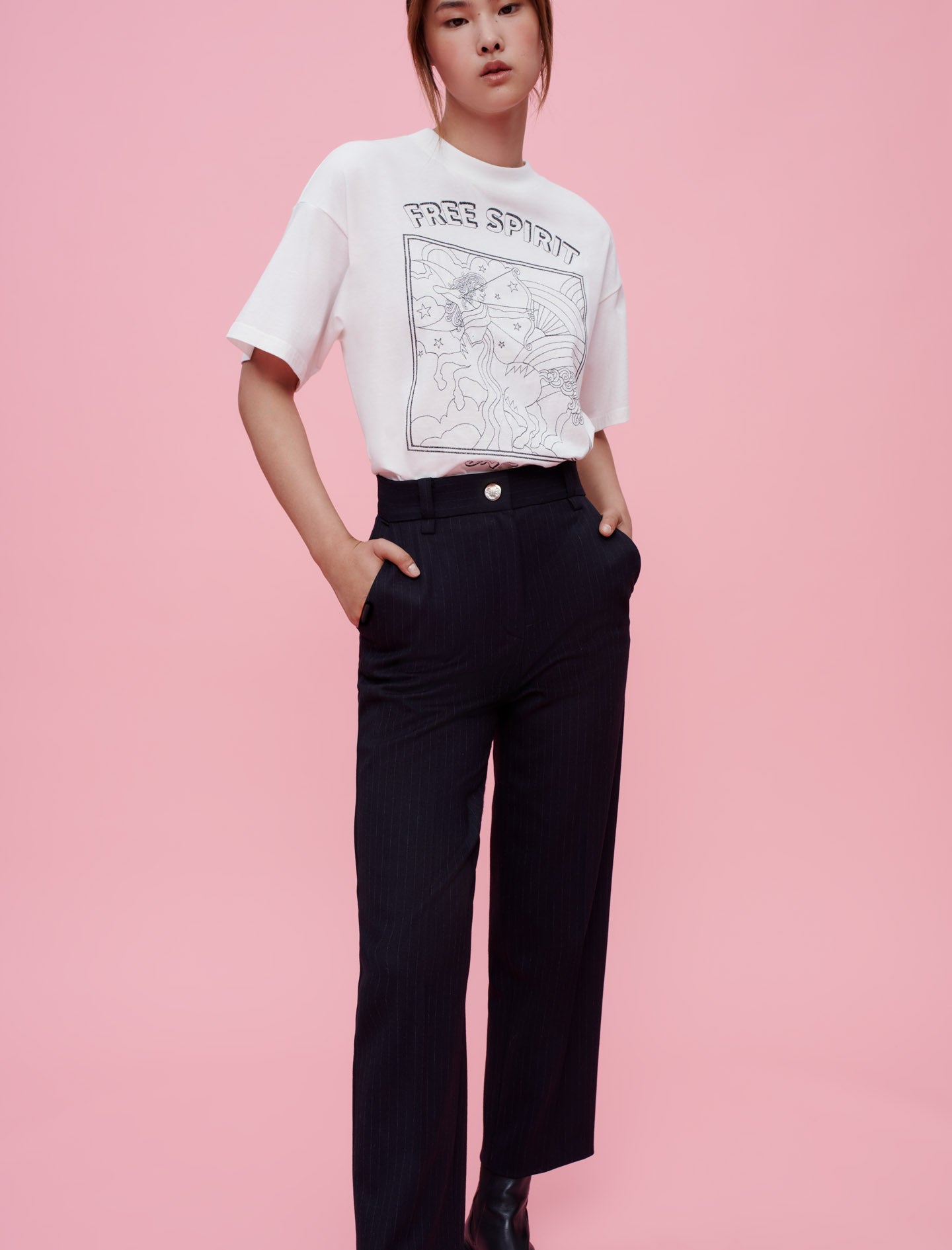 Pantalones de traje rayas estilo tenis