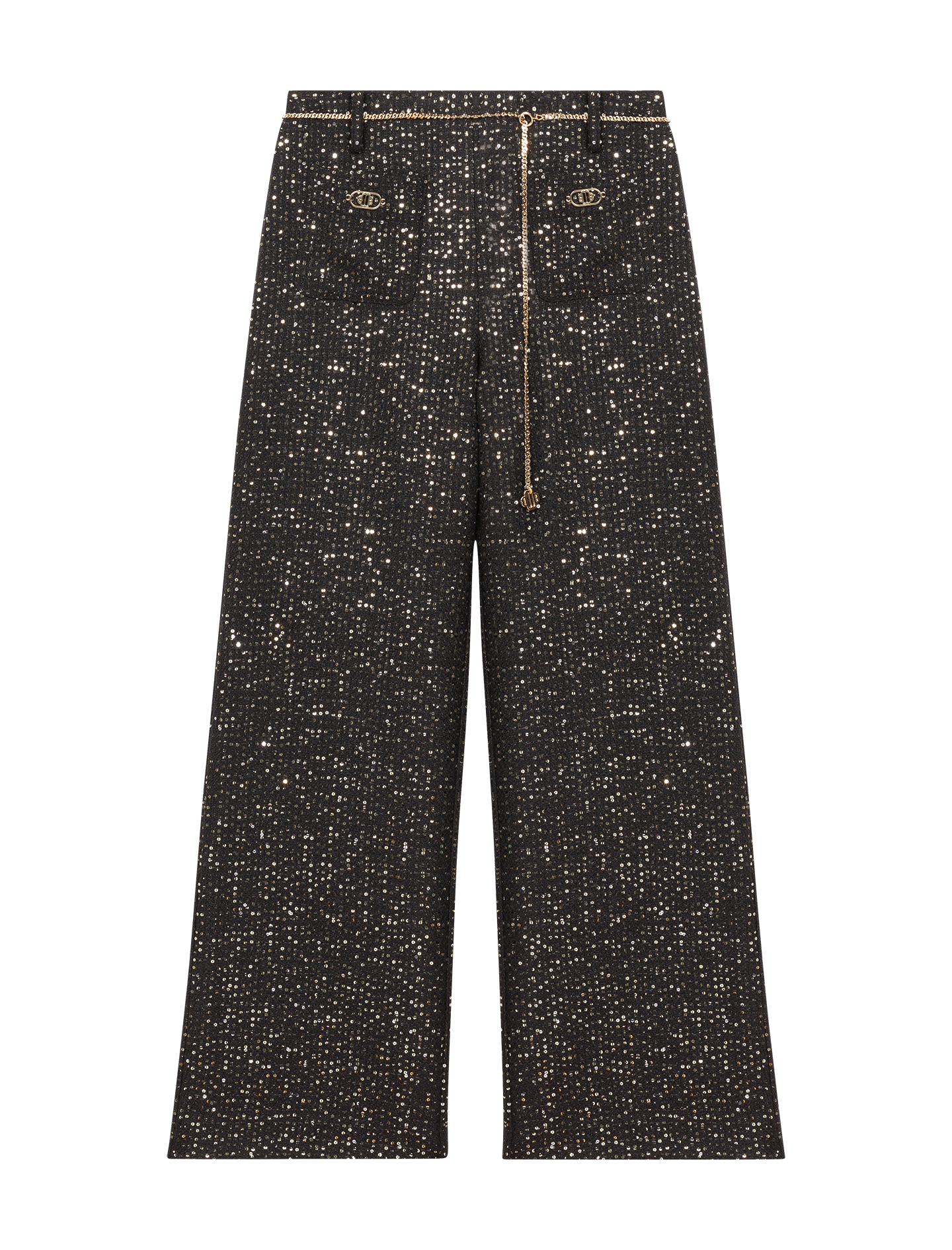 Pantalón negro de tweed con lentejuelas