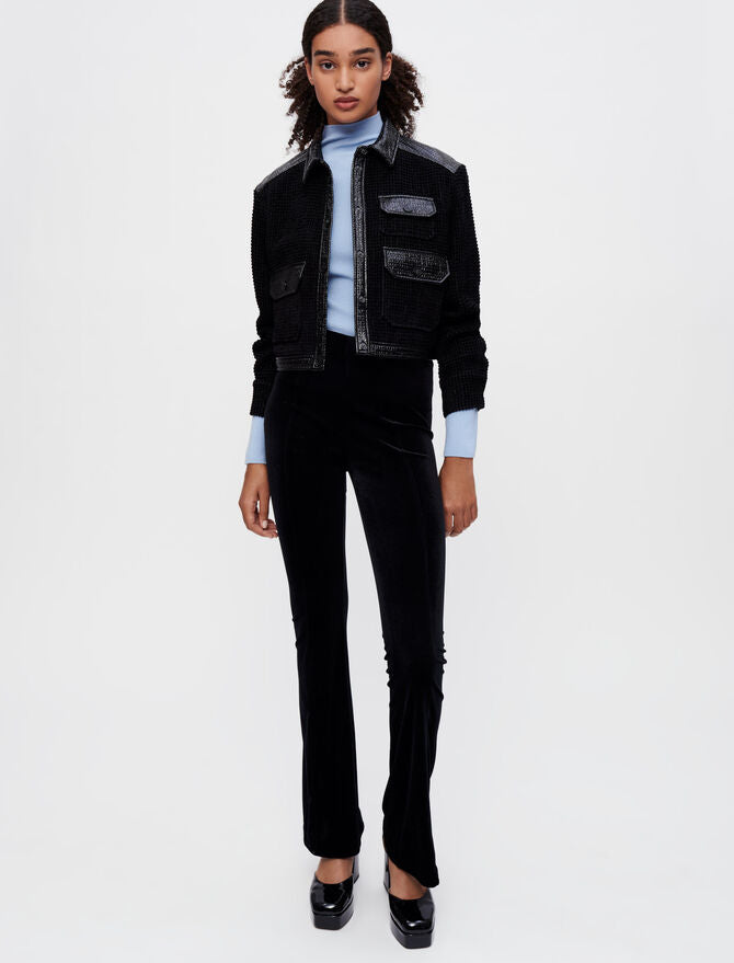 Pantalones de terciopelo elástico