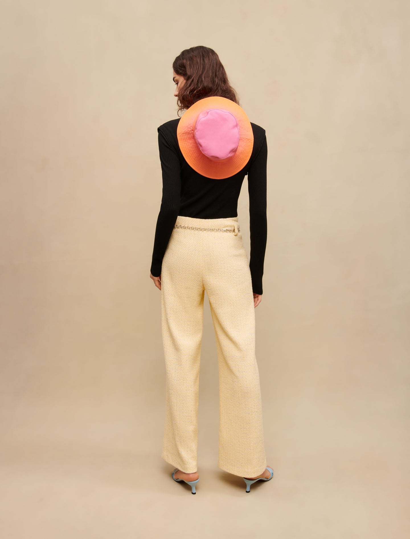 Pantalón de tweed con cinturón
