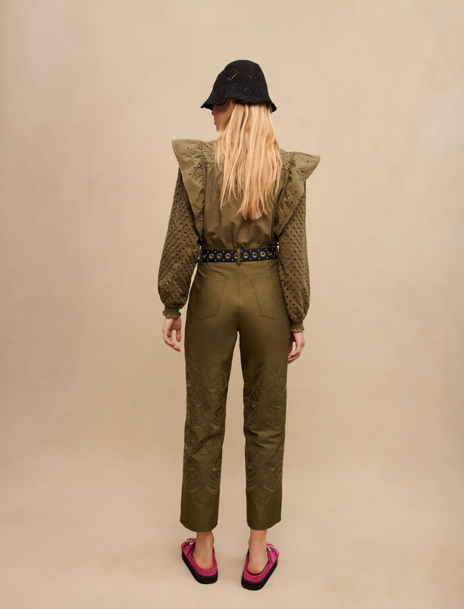 Pantalón de algodón bordado