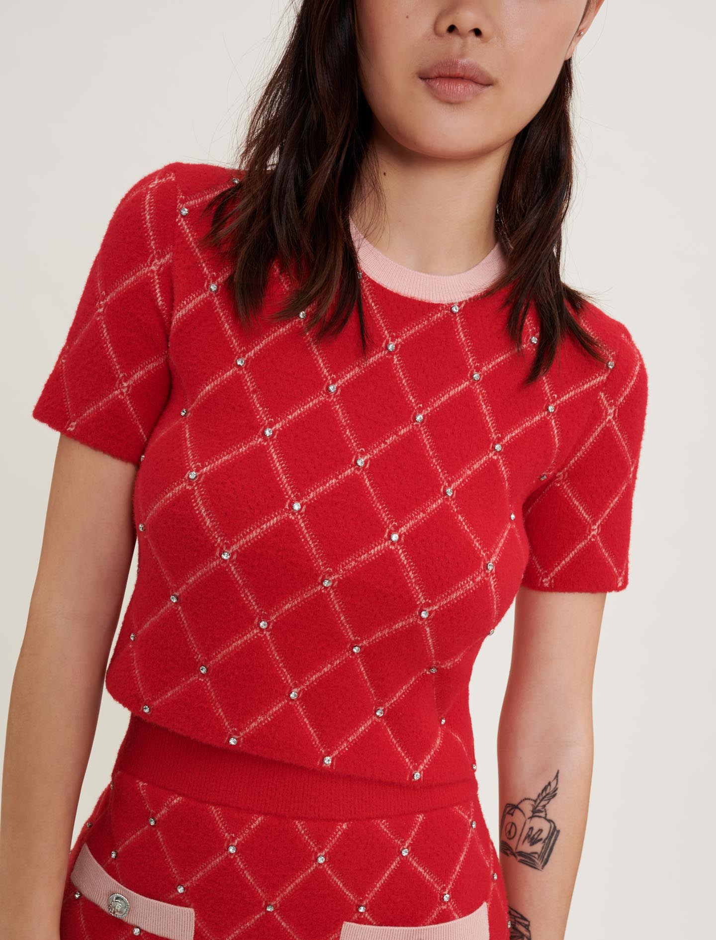 Jersey de rombos y pedrería
