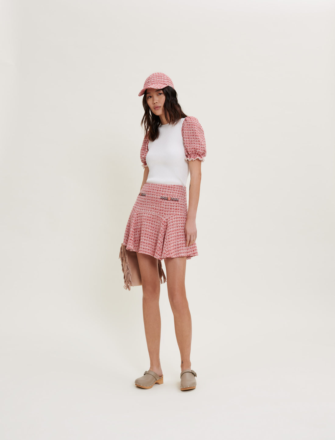 Jersey de punto y mangas de tweed