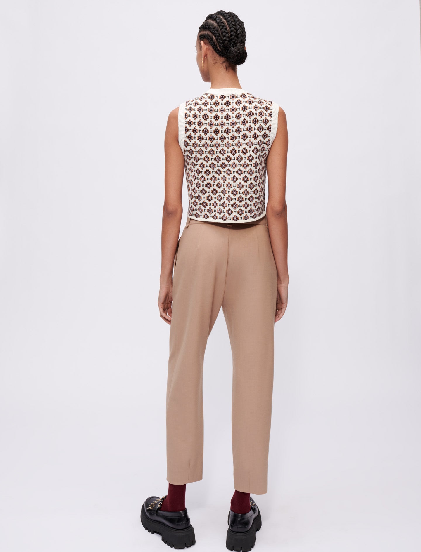 Chaleco en jacquard con contraste