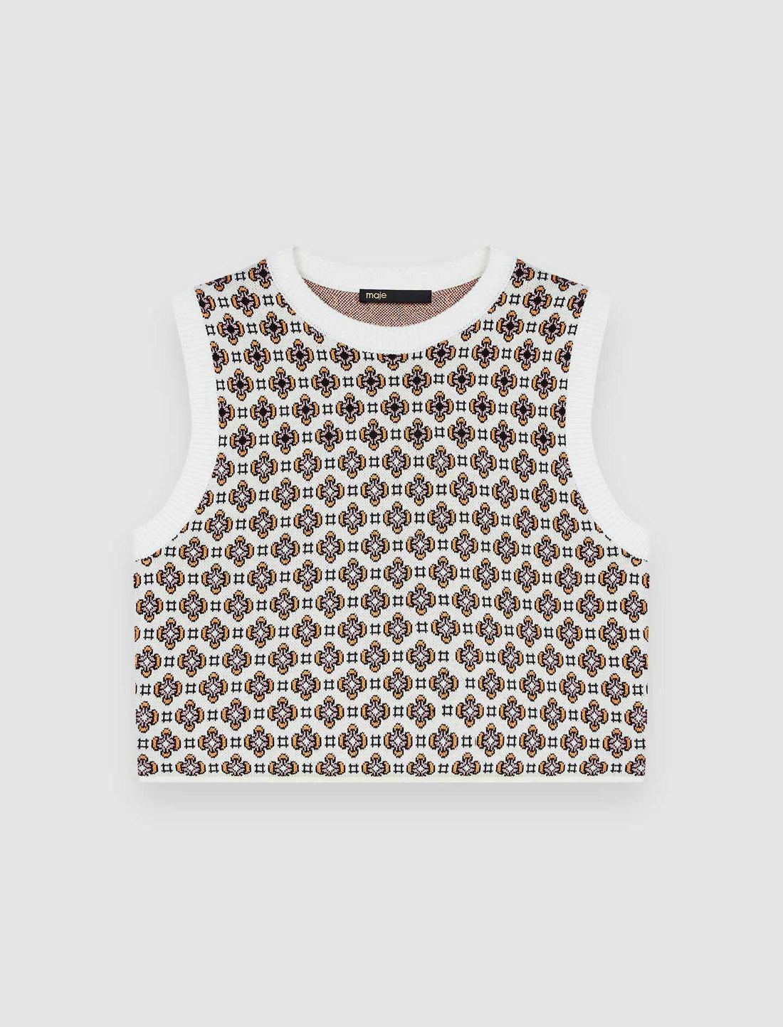 Chaleco en jacquard con contraste